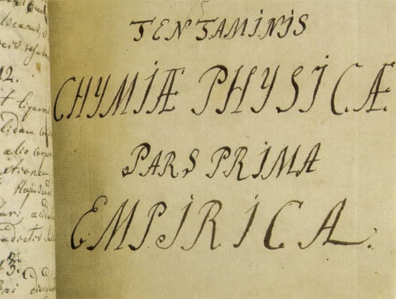" Haqiqiy fizik kimyoga kirish ". M.V. Lomonosov qo'lyozmasi. 1752