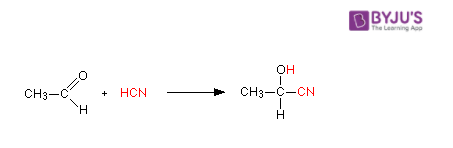 Acetaldehyde reacts with HCN Acetaldehyde reacts with HCN