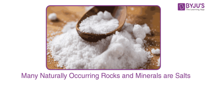 Many Naturally Occurring Rocks and Minerals are Salts Many Naturally Occurring Rocks and Minerals are Salts